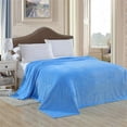 Howarmer Blue Fuzzy Bed Blanket, Throw Twin Soft Flannel Fleece
