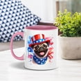 thumbnail image 4 of Patriotic Pug Celebrates 4th of July 11oz Accent Two-tone Mug Dog Lover Gifts Coffee Tea Cup - 02009, 4 of 5