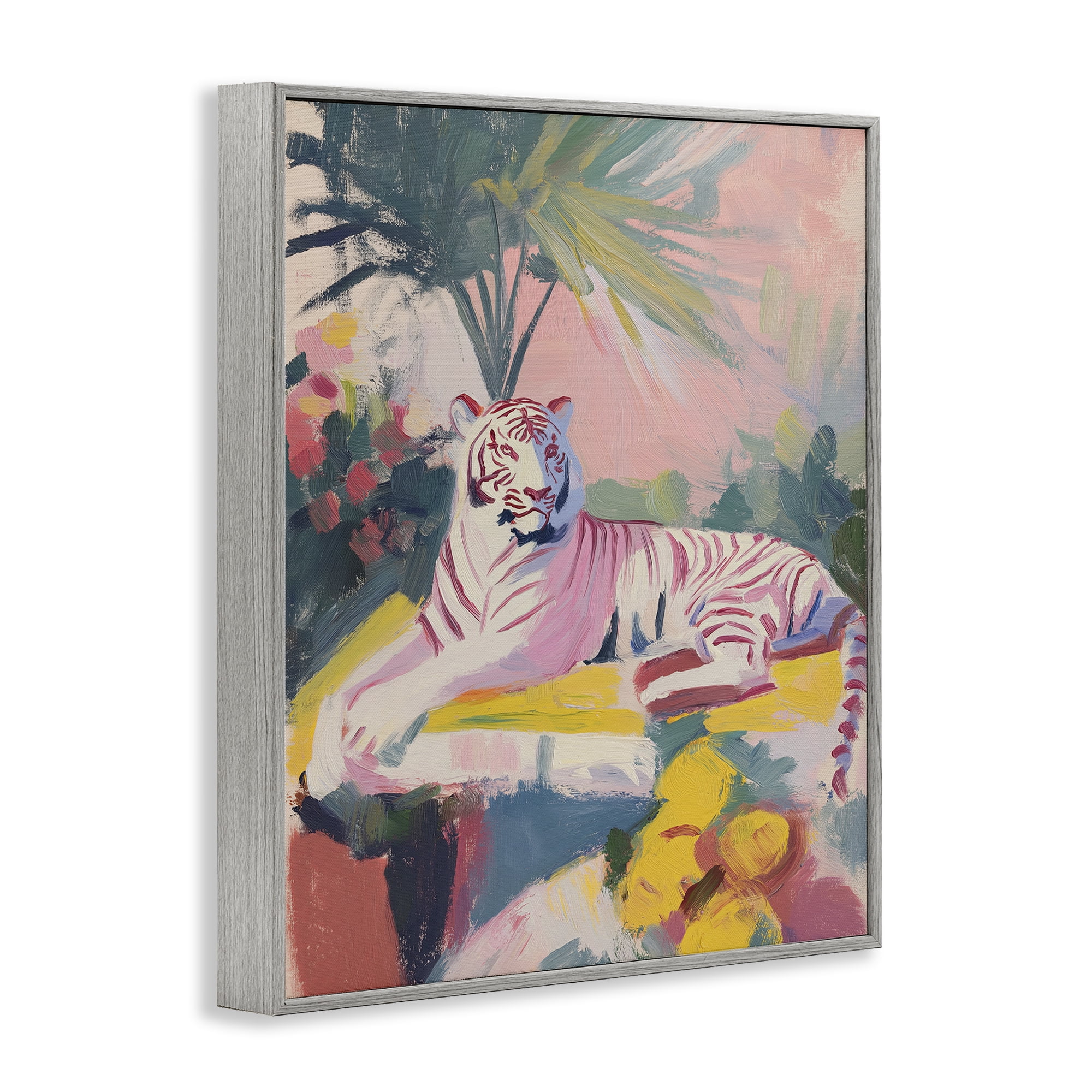 Stupell Industries In The Quiet Shade Tiger Gray Framed Giclee Art, design by Svetlana Aleynikova