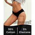 thumbnail image 3 of Finetoo Cotton Underwear for Women Hipster Breathable Panties Cheeky Stretch Soft Ladies Bikini Underwear 5 Pack M, 3 of 6