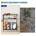 thumbnail image 5 of Kselythan Sports Equipment Organizer,Large Capacity Garage Sports Toy Organizer with Hooks and Baskets,Ball Storage Rack,Ball Storage Garage, Rolling Ball Cart with Wheels for Toy and Gear Organizer, 5 of 7