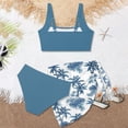 thumbnail image 4 of G-irls Two Piece T-ankini Swimsuit Set UPF 50+ Sun Protection Rash Guard with Swim Shorts for Beach Pool, 4 of 4
