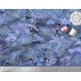 thumbnail image 2 of Soimoi Blue Velvet Fabric Floral & Leopard Animal Skin Print Fabric by the Yard 58 Inch Wide, 2 of 3