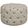 thumbnail image 1 of Jennifer Taylor Home Ace Round Tufted Accent Ottoman Warm Gray, 1 of 11