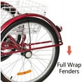 thumbnail image 5 of PEXMOR 7 Speed Unisex Adults Tricycle, Red, 24", 5 of 9