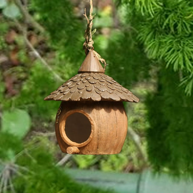 Casa para pájaros colgante, refugio para pájaros, regalos versátiles, de Pájaro decorativa, caja de cría de aves para Patio, pinzón, jardín Forma de coco
