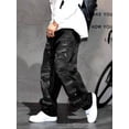 thumbnail image 7 of Reppunk Men's Ripped Distressed Loose Fit Comfortable Straight Fit Jeans Streetwear Menswear Plain Solid Color Denim Pants Trousers  Casual Stylish Casual Stylish, 7 of 7