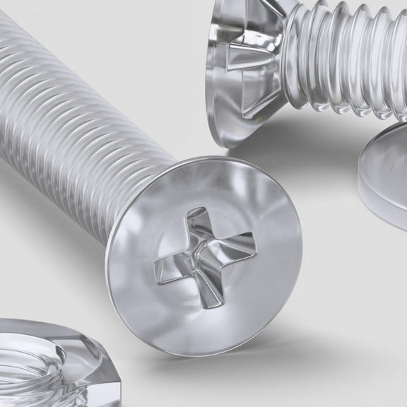 50 x Crosshead Countersunk Screws Nuts and bolts, Transparent Clear Plastic Acrylic, M2 x 20mm (5/64 x 25/32 in)