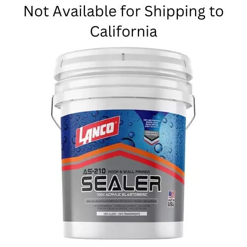 AS-210 5 Gal. 100% Acrylic Clear Roof Primer & Sealer NEW Made in USA