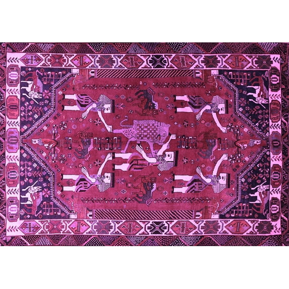 Ahgly Company Indoor Rectangle Persian Purple Traditional Area Rugs, 2' x 3'