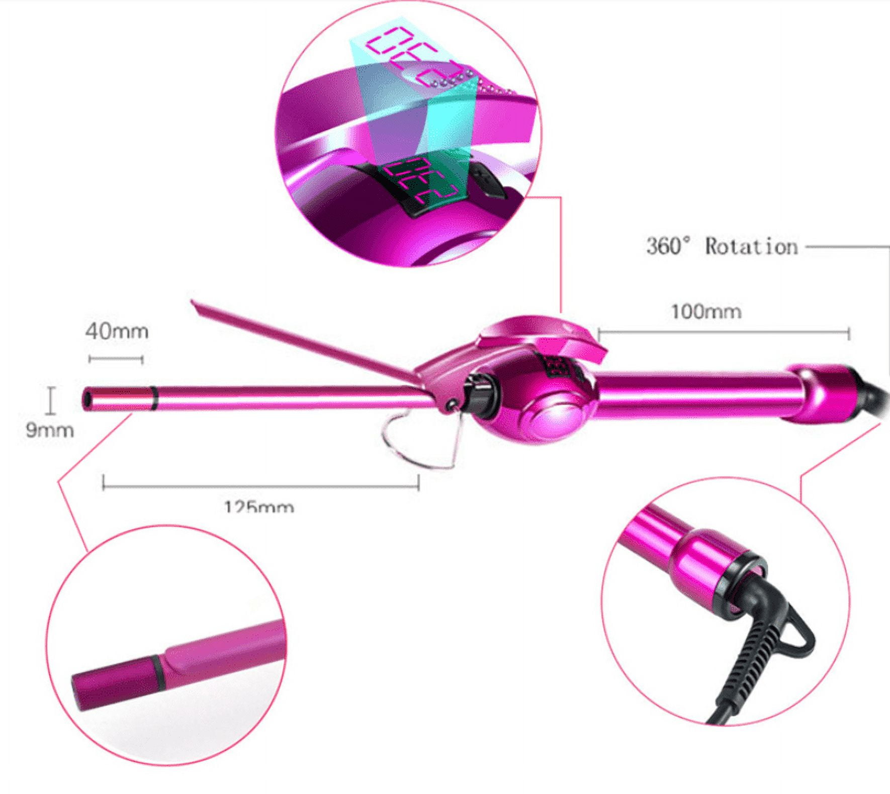 9mm Hair Curling Iron Wand Unisex Hair Curler Ceramic Tourmaline