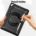 thumbnail image 5 of for iPad 9th/8th/7th Gen 10.2" 2021/2020/2019 Case with Rotatable Stand & Handle Grip, Soft TPU Outer Shell Rugged Case with Shoulder Strap Pen Holder for iPad Air 3 10.5" 2019/Pro 10.5" 2017, Black, 5 of 9