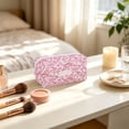 thumbnail image 5 of Printed Fluffy Zippered Makeup Bag, Zipped Makeup Bag, Beautiful and Cute Floral Pattern Pencil Case, Suitable for Home, Travel, and Office, Can Store Lipstick, Cosmetics, and Other Small Items, 5 of 6