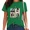 A-Green, variant on Womens Shiny Gradient Lettering Multi Character Print Tee Unique Mother's Day Gift Apparel Blue, XL