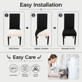 thumbnail image 6 of Keyroal Solid Color Stretch Dining Chair Covers, 4‑Pack Elastic Spandex Slipcovers, Removable Washable Wrinkle‑Resistant Chair Seat Protectors for Dining Room, Kitchen, Wedding, Hotel & Party(Black), 6 of 8