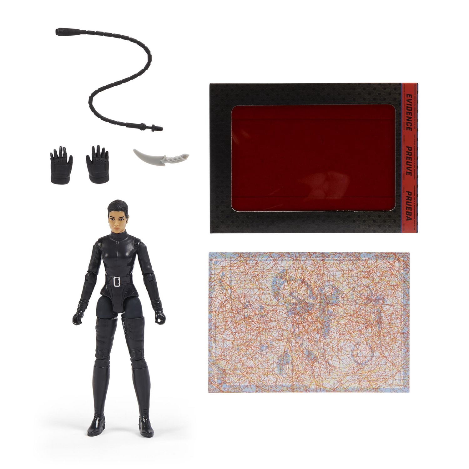 DC Comics, Figurine articulée Selina Kyle de 10 cm avec 3 accessoires et une carte mystère, Jouets pour enfants à collectionner du film Batman pour garçons et filles à partir de 3 ans