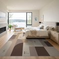 thumbnail image 3 of ODIKA 9'x12' Beige Ombre Neutral Geometric Washable Area Rug Contemporary Modernist Architectural Blocks Curved Minimalist Non-Shedding, Easy Care for Master Suite, California King, Under Bed, 3 of 7