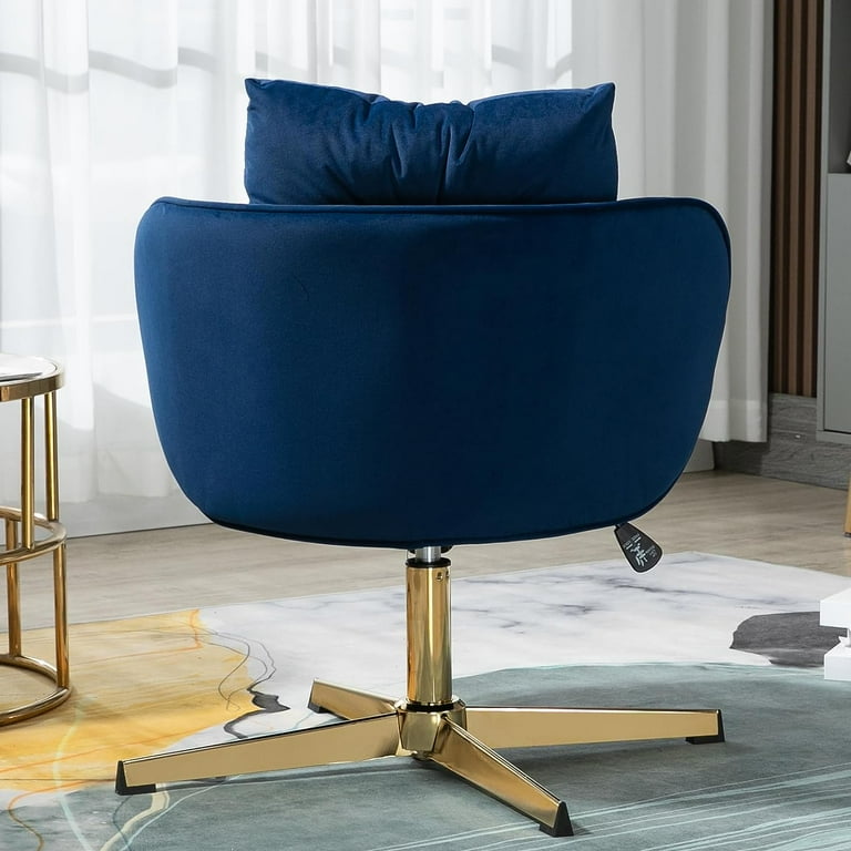 Navy blue desk chair no wheels discount