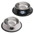 thumbnail image 1 of Cuencos antideslizantes de acero inoxidable Cat Bowls Rapsrk, 2 unidades, para comida y agua, 1 of 8