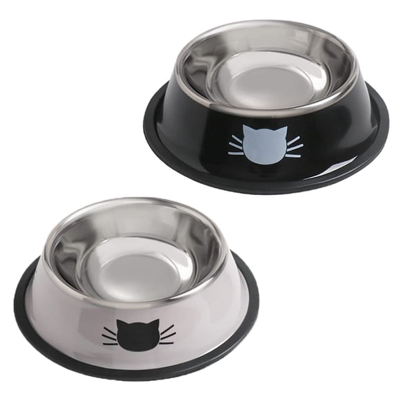 Cuencos antideslizantes de acero inoxidable Cat Bowls Rapsrk, 2 unidades, para comida y agua
