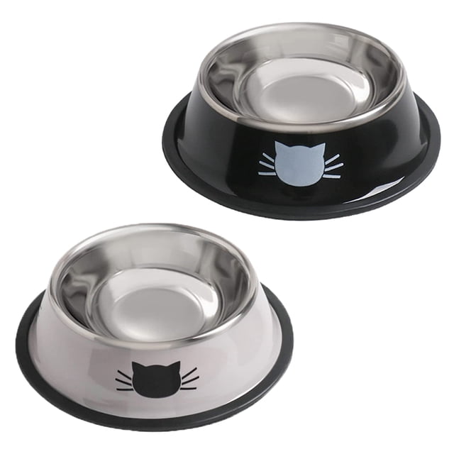 Cuencos antideslizantes de acero inoxidable Cat Bowls Rapsrk, 2 unidades, para comida y agua