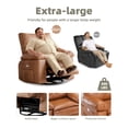 thumbnail image 3 of Gaderth 360° Swivel Massage Recliner Chair, Swivel Nursery Rocker Recliner with Remote Control, Manual PU Leather Reclining Sofa Chair with Side Pocket, Modern Lounge Seat for Living Room Nursery, 3 of 7