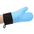 thumbnail image 4 of Silicone Oven Mitts, Kitchen Oven Gloves Long Heat Insulation 2 Fingers With Loop For Plates For Moving Blue, 4 of 8