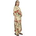 thumbnail image 5 of Bimba Moms Pale Yellow Floral Printed Kaftan With Belt Maternity Maxi Dress-24, 5 of 6