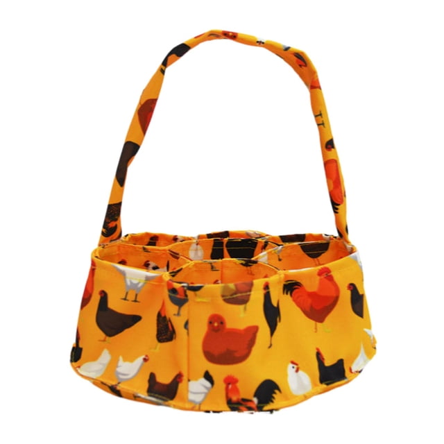 Bolsa de lona para huevos, cesta recolectora de huevos para huevos frescos, organizador de huevos, cesta portátil para recolectar huevos para granja Gallina negra