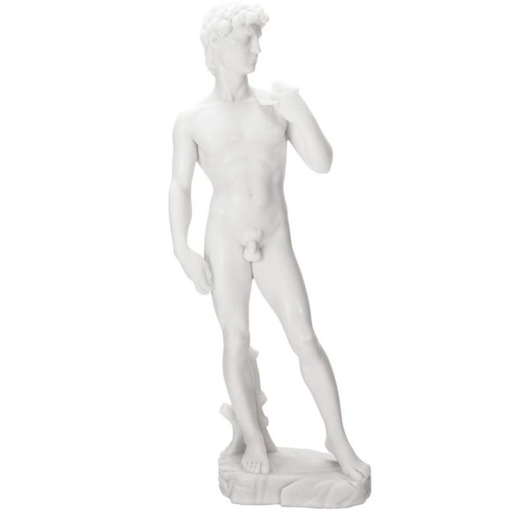 Michelangelo`s `David` Statue Marble White Finish