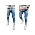 thumbnail image 4 of Kmbangi Men? s Ripped Jeans Gradient Color High Waist Trousers Long Pants, 4 of 9