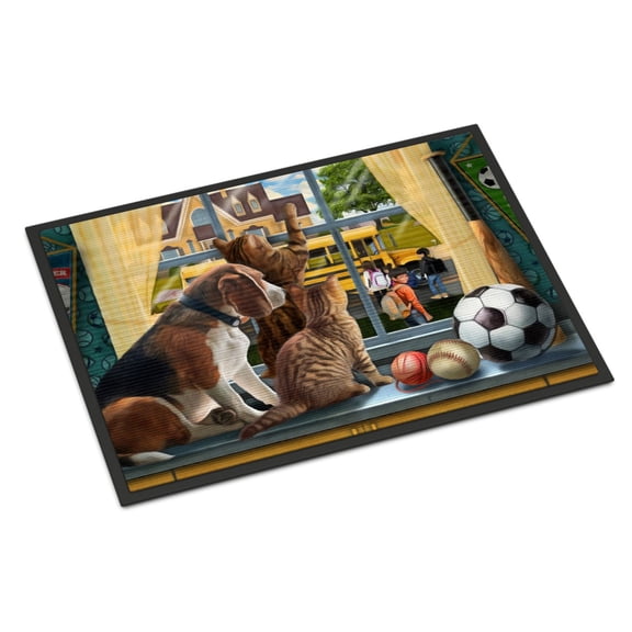 Beagle, Cats Back to School Door Mat