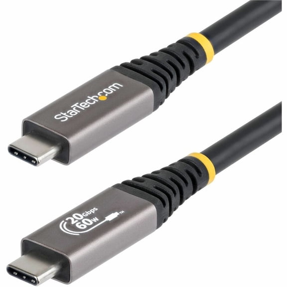 StarTech 10ft (3m) USB4 Cable, 20Gbps, USB-IF Certified USB-C Cable, 60W, 4K120Hz DP 2.1, TPE Jacket, Black USB-C Cord