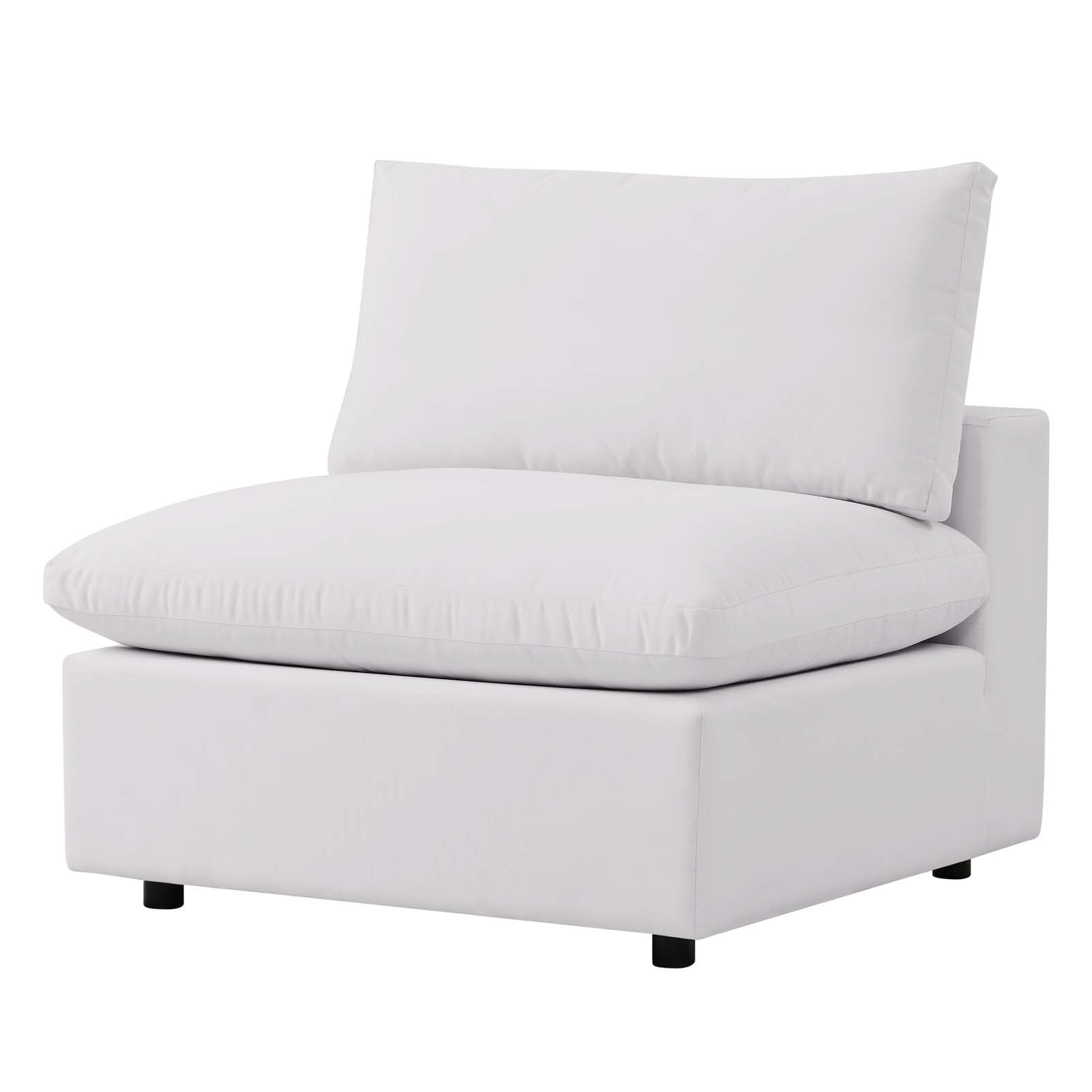 Commix 36" Plush Outdoor Patio Armless Chair in White