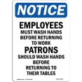 thumbnail image 1 of OSHA Signes - les Employés Doivent Se Laver les Mains avant Signe Extrêmement Durable Fabriqué aux États-Unis Signes Ou Vinyle Résistant, 1 of 5