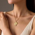 thumbnail image 3 of NICKSUN 18K Gold Plated Stainless Steel Hammered Pendant Necklace, Multicolor Cubic Zirconia Irregular Heart Round Rectangle Charms Dainty Clavicle Necklaces for Women Minimalist Jewelry, 3 of 4