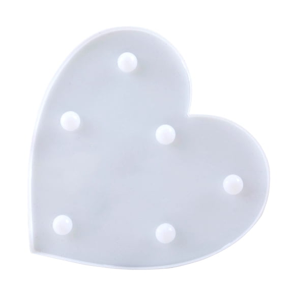 putnchl LED Marquee Lights Heart Shaped LED Plastic Light Up Sign For Night Light Wedding Birthday Party Battery Powered Christmas Lamp Home Bar Decoration