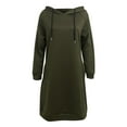 thumbnail image 5 of Cute Clothes Women's Solid Sweatshirt Women's Casual Hooded Sweater Dress Split Hem Long Sleeve Pullover Tunic Top For Daily Wear In Fall And Winter, 5 of 6