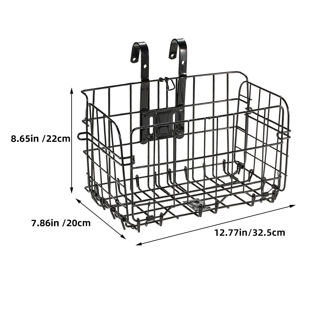 Hemoton Bike Front Basket Large Capacity Bike Basket Metal Basket Bike Vegetable Basket Bike Handlebar Accessory