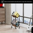 thumbnail image 4 of YINMIT Vinyl Record Holder,160-200 LP Vinyl Record Storage Rack,Quick Assembly Vinyl Record Display,Retro Style Organizer for Magazine,Book,Files,Albums, 4 of 8