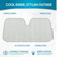 thumbnail image 2 of BDK Silver Glitter Windshield Sun Shade - Car Sun Visor Sun Shade for Windshield - Car Window Shades for SUV & Truck - Dash Cover Sun Protection Window Shade Accessories - 58" x 27", 2 of 9