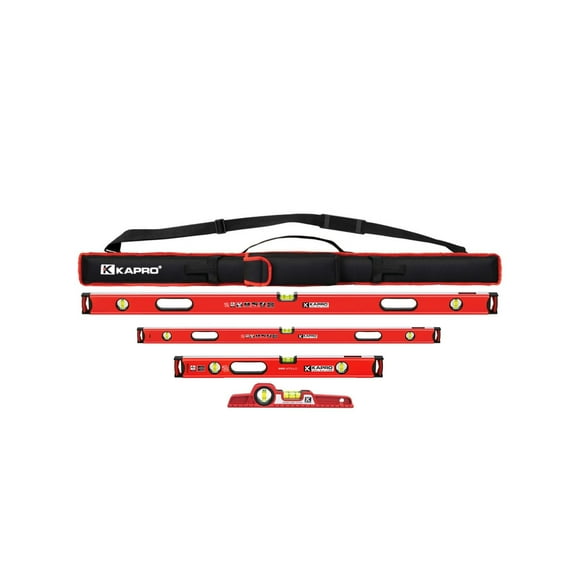 Kapro - Ensemble de Niveaux Apollo - Ensemble de 24, 36, 48 985 Niveaux Apollo + 10 724 Niveaux Torpille - avec Flacons Amplifiés et Site à Double Vue - Testé VPA - avec Sac de Transport en Nylon