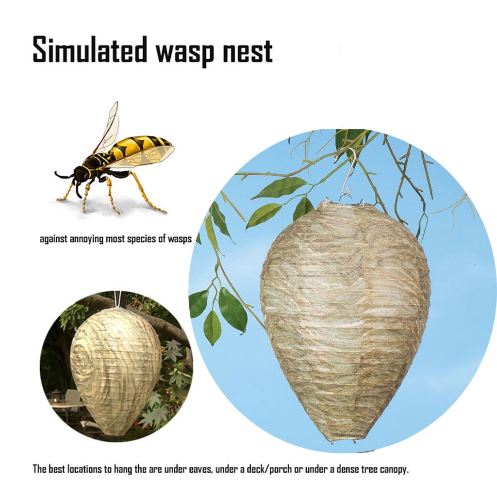 Herrnalise 3 Pack Fake Nest Decoy, Wasp & Carpenter Bee