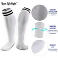 thumbnail image 3 of Lian LifeStyle Men's 1 Pair Knee Length Sports Socks for Baseball/Soccer/Lacrosse M(White), 3 of 5