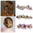 thumbnail image 3 of Unique Bargains Hair Barrettes Accessories for Women Hair Clips Sparkly Rhinestones Hairpin 3 Pcs Purple, 3 of 7