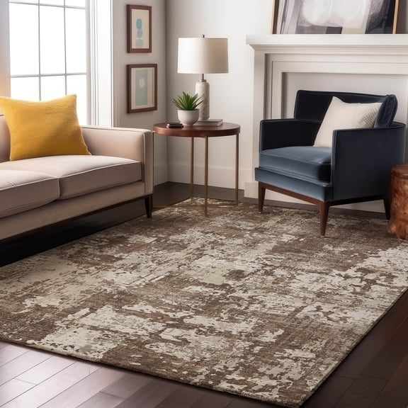 Addison Rugs Mayfield Premium Machine Washable Transitional Abstract Brown Rectangle Rug, 9' x 12'