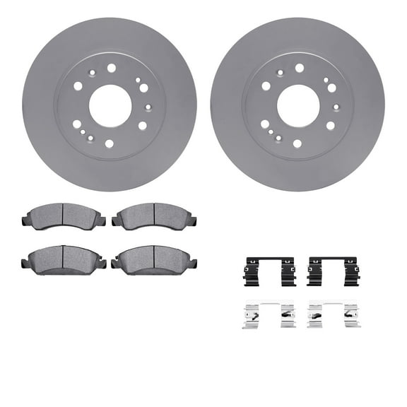 Dynamic Friction Company Front Geospec Brake Rotors with 5000 Advanced Brake Pads includes Hardware 4512-48128