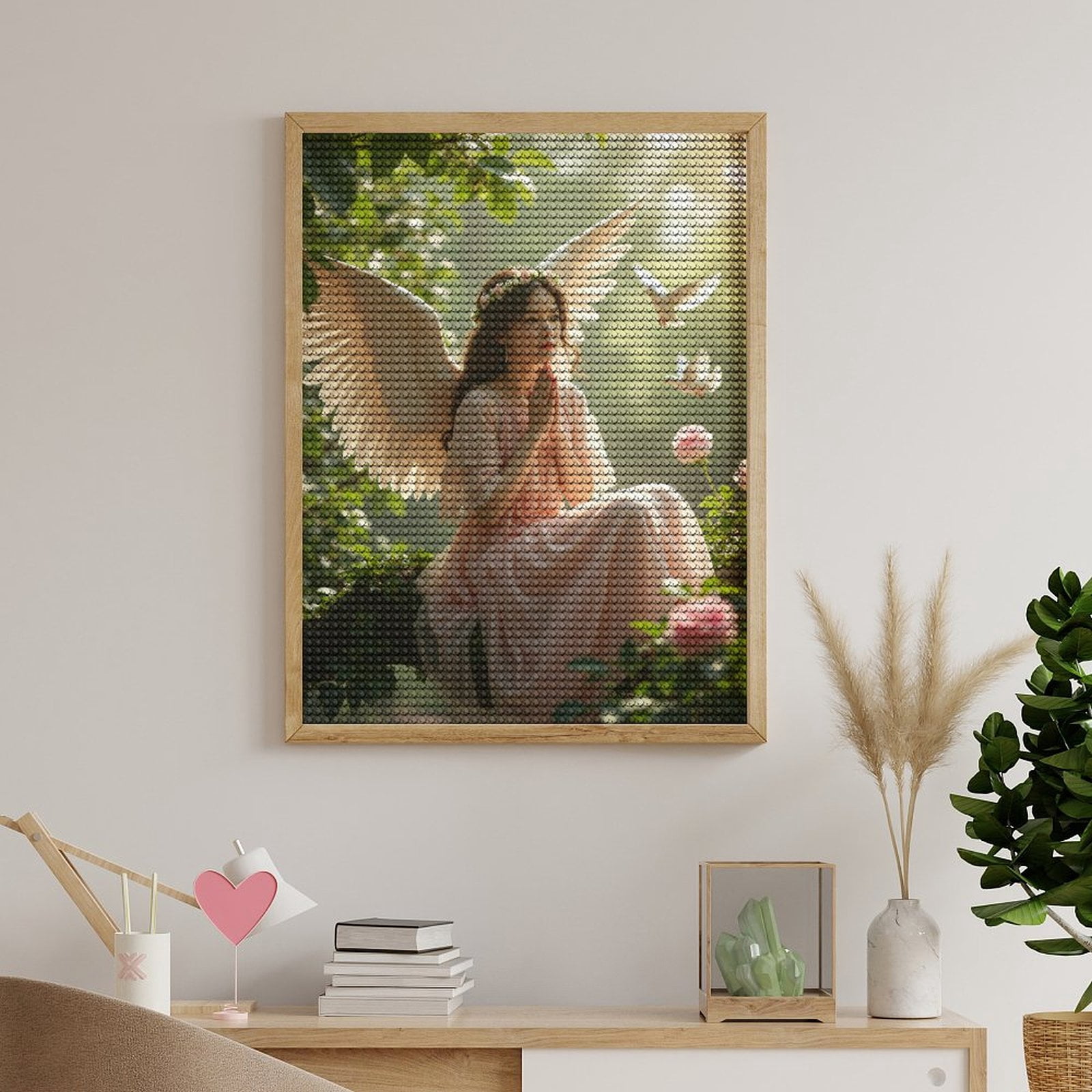 Diamond Art Kits for Adults, Angel In Enchanted Garden 5D Diamond Painting Kits for Adults Beginners, DIY Full Drill Diamond Painting, Gem Art and Crafts 12x16