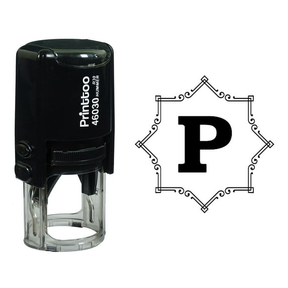 Printtoo Octagon Celtic Swirl Frame Alphabet P Monogram Self Inking Rubber Stamp Office Stationary