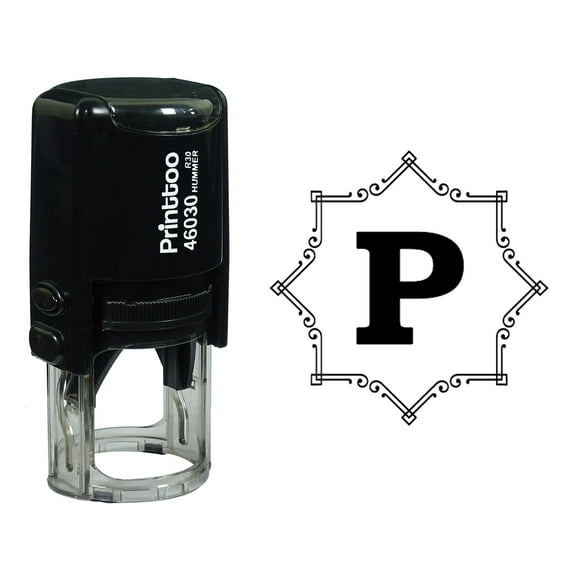 Printtoo Octagon Celtic Swirl Frame Alphabet P Monogram Self Inking Rubber Stamp Office Stationary